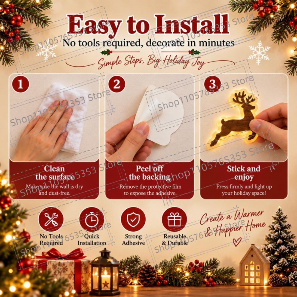 2027 Dekorasi Natal Rusa Berca - Up Lighting Decor ulasan dan harga