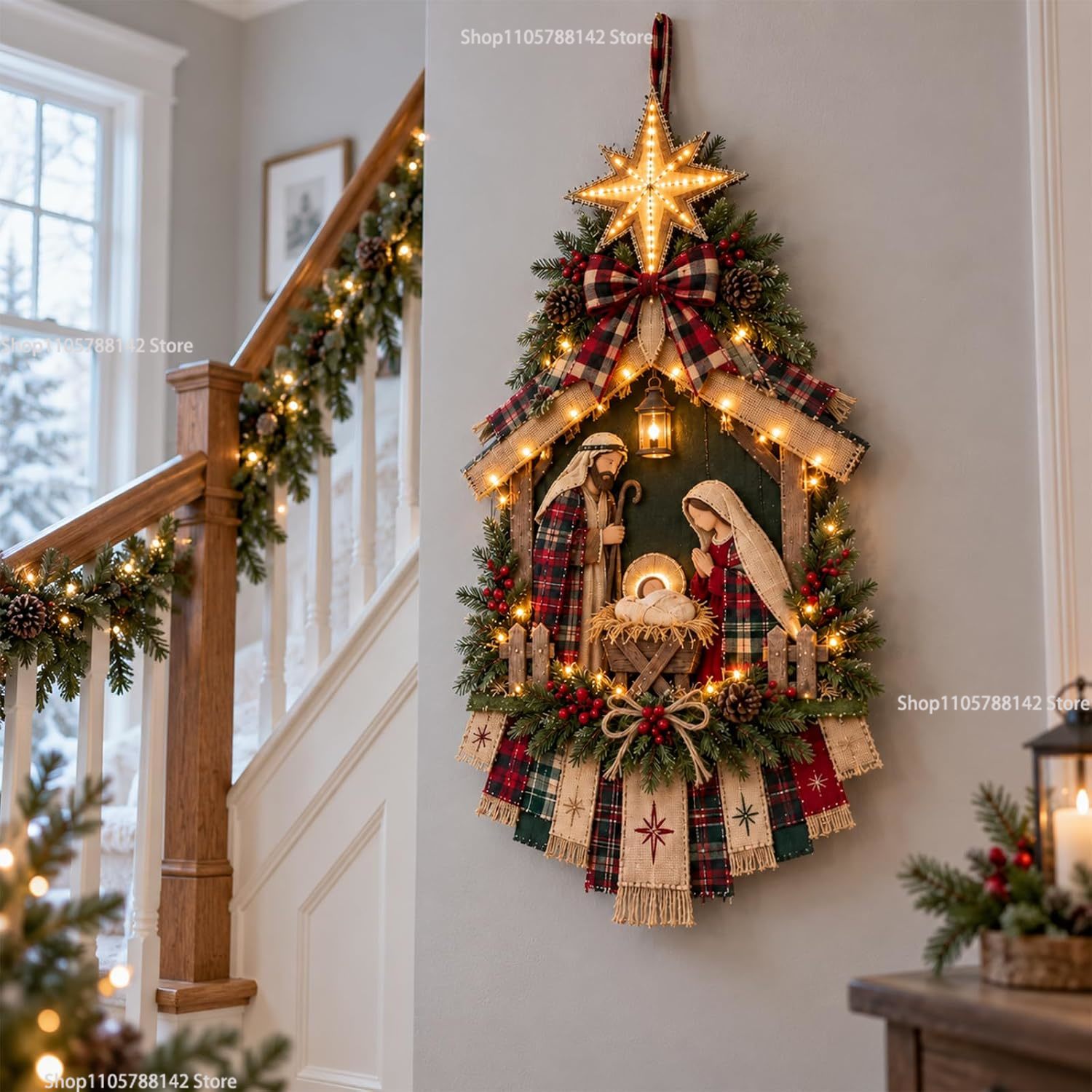 Paket Dekorasi Pintu Bertema N - Lighting Christmas Decor ulasan dan harga